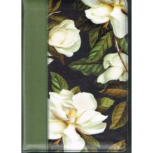 NLT Giant Print Compact Bible - in magnolia sage green with zip